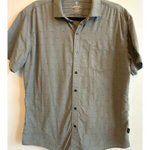 Kuhl Shirt Mens L Gray Tapered Fit Button Up Outdoor Hiking Camp Trail